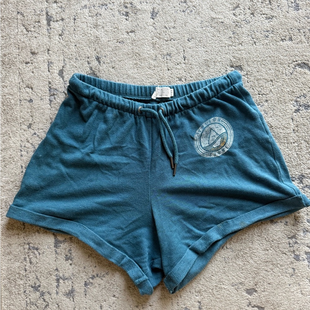 Volcom Blue Athletic Shorts with Elastic Waistband